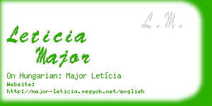 leticia major business card